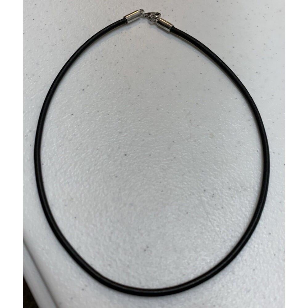 Silpada 925 Sterling Silver Black Leather Cord Necklace Single Strand 16”